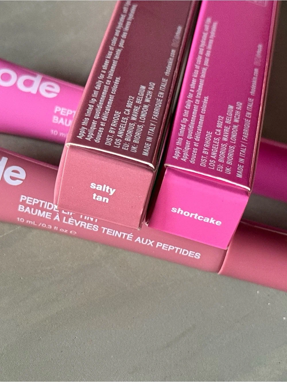 rhode skin Peptide Lip Tint Set - Shortcake + Salty Tan